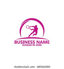 Tennis Player Logo Template Design