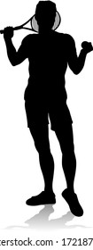 A tennis player man male sports person in silhouette 