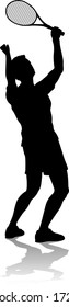 A tennis player man male sports person in silhouette 