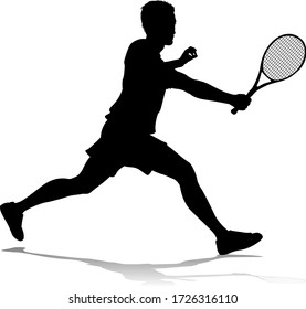 A tennis player man male sports person in silhouette 