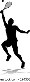 A tennis player man male sports person in silhouette