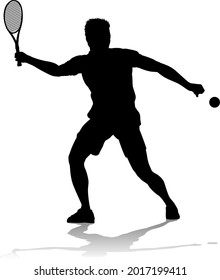 A tennis player man male sports person in silhouette