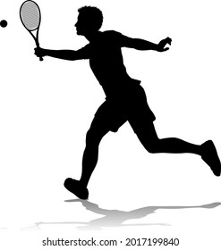 A tennis player man male sports person in silhouette