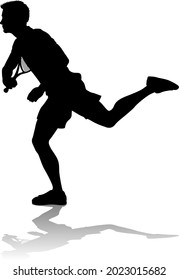 A tennis player man male sports person in silhouette