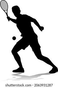 A tennis player man male sports person in silhouette 