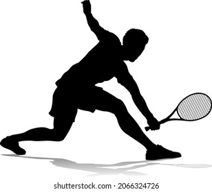 A tennis player man male sports person in silhouette 