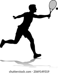 A tennis player man male sports person in silhouette 