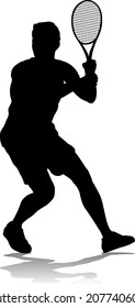 A tennis player man male sports person in silhouette 