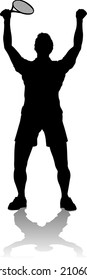 A tennis player man male sports person in silhouette