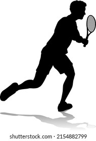 A tennis player man male sports person in silhouette 