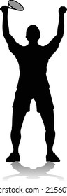 A tennis player man male sports person in silhouette 