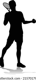 A tennis player man male sports person in silhouette 