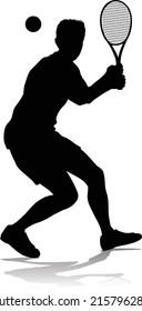 A tennis player man male sports person in silhouette 