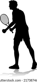 A tennis player man male sports person in silhouette