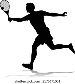 A tennis player man male sports person in silhouette