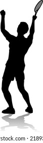 A tennis player man male sports person in silhouette 