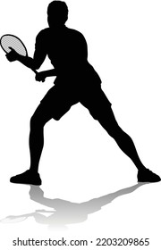 A tennis player man male sports person in silhouette