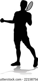 A tennis player man male sports person in silhouette 