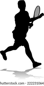 A tennis player man male sports person in silhouette 