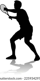 A tennis player man male sports person in silhouette