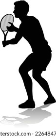 A tennis player man male sports person in silhouette