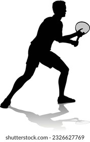 A tennis player man male sports person in silhouette