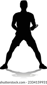 A tennis player man male sports person in silhouette