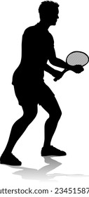 A tennis player man male sports person in silhouette