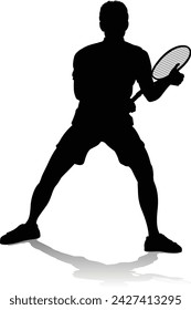 A tennis player man male sports person in silhouette