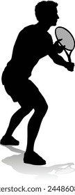 A tennis player man male sports person in silhouette