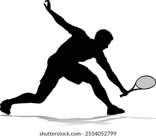 A tennis player man male sports person in silhouette