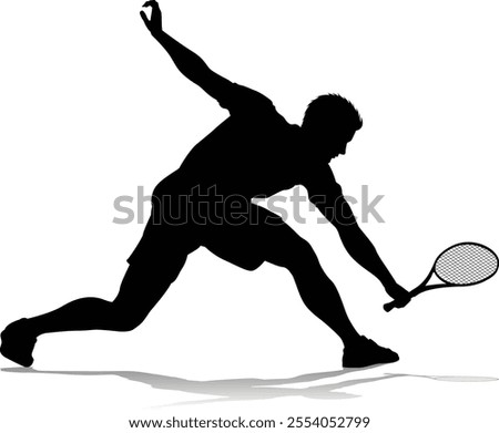 A tennis player man male sports person in silhouette