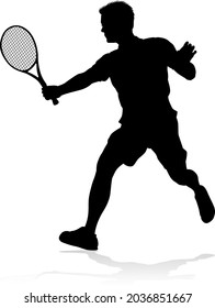 Un jugador de tenis, un hombre de silueta, un deportista, un elemento de diseño