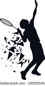 Tennis Player Monochromatic Vector Design