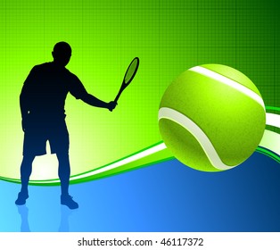 Jugador de tenis sobre fondo abstracto Ilustración vectorial original