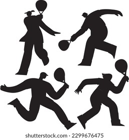 A tennis player, paddle player vector.