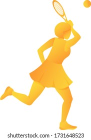  tennis player play with rackets and ball. championship, training. Vector illustration. Winning the sports team competition. silhouette