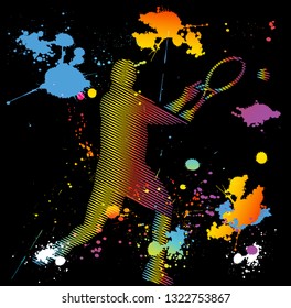 Tennis player with a racket