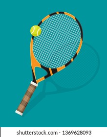 Tennis player racket hit the ball