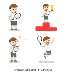 tennis player set illustration design