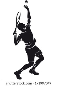 tennis player, silhouette 