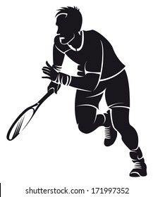 tennis player, silhouette 