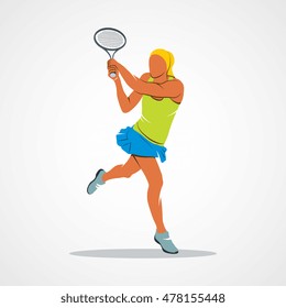 tennis player, silhouette