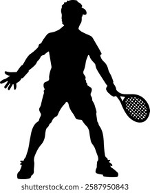 Tennis player silhouette illustration vector design.