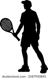 Tennis player silhouette illustration vector design.