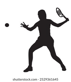 Tennisspieler Silhouette einzeln auf weißem Hintergrund