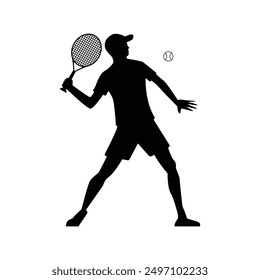 Tennisspieler Silhouette Vektor Design Template