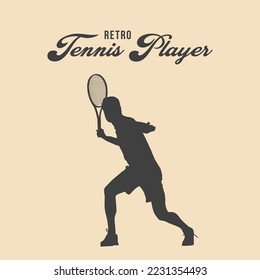 Tennis Player Silhouette Vektorgrafik