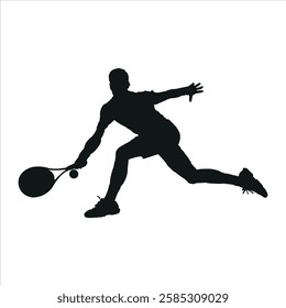 A tennis player silhouette vector illustration