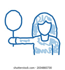 Tennis Player sketch icon vector. Hand drawn blue doodle line art Tennis Player sign. isolated symbol illustration